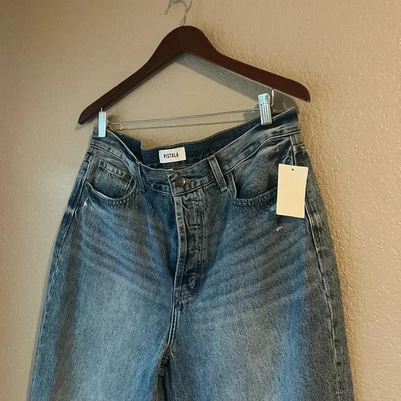 New Pistola Surf Distressed Jeans Button Fly Frayed Hem 32 NWT - Picture 3 of 9